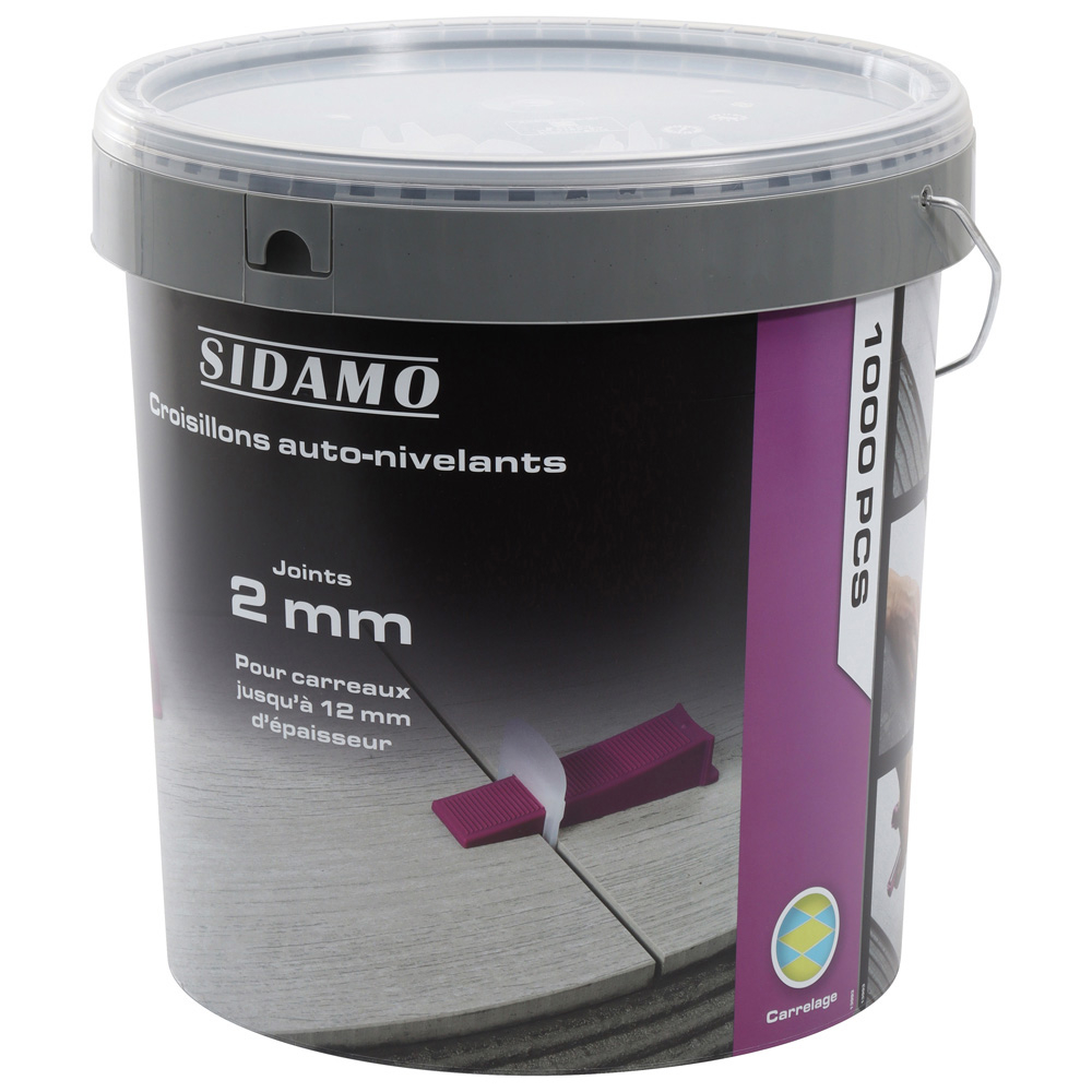 Croisillons auto-nivelants Joint de 2 mm pour carrelage de niveau avec joints réguliers SIDAMO - 11255303
