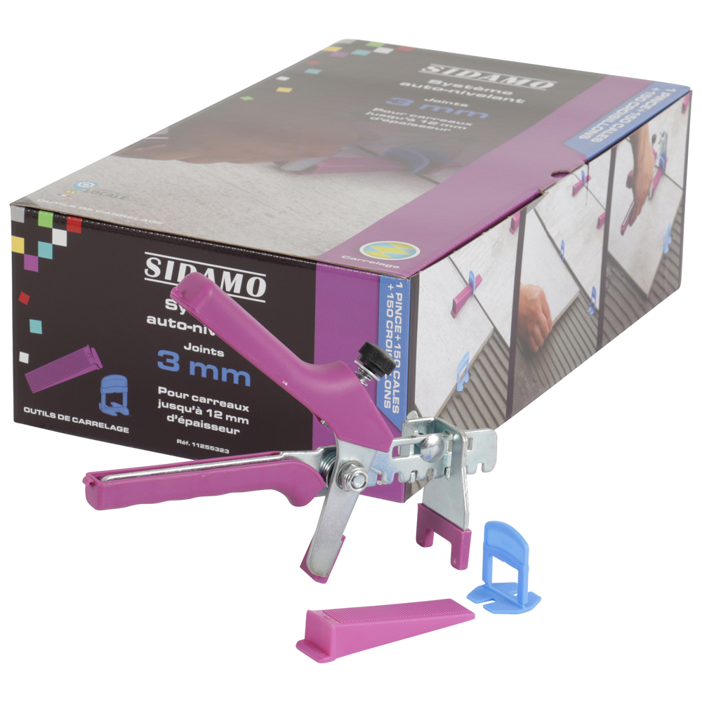 Kit croisillons auto-nivelants pour joints de 3 mm pour carrelage parfaitement de niveau et régulier SIDAMO - 11255323
