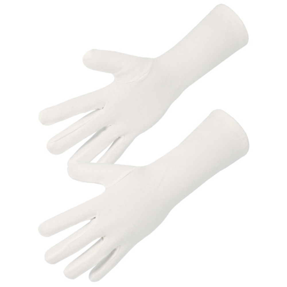 Gant coton Interlock blanchi avec ourlet Longueur 35 cm - SINGER - JB13512