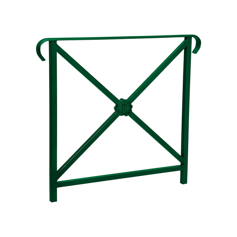 Barrière main courante Héritage RAL6005 - 800mm - Rosace - Double crosse - PROCITY - 206152.6005