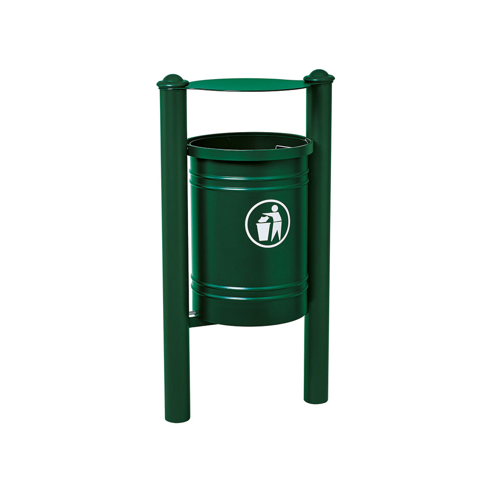 Corbeille Saintonge Agora 40 litres RAL6005 - seau intérieur - PROCITY - 208226.6005