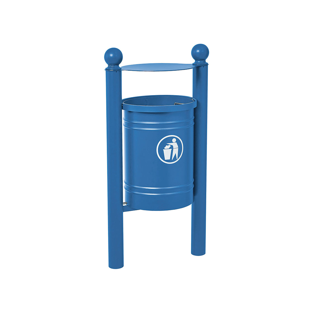 Corbeille Saintonge Boule 40 litres RAL5010 - seau intérieur - PROCITY - 208227.5010