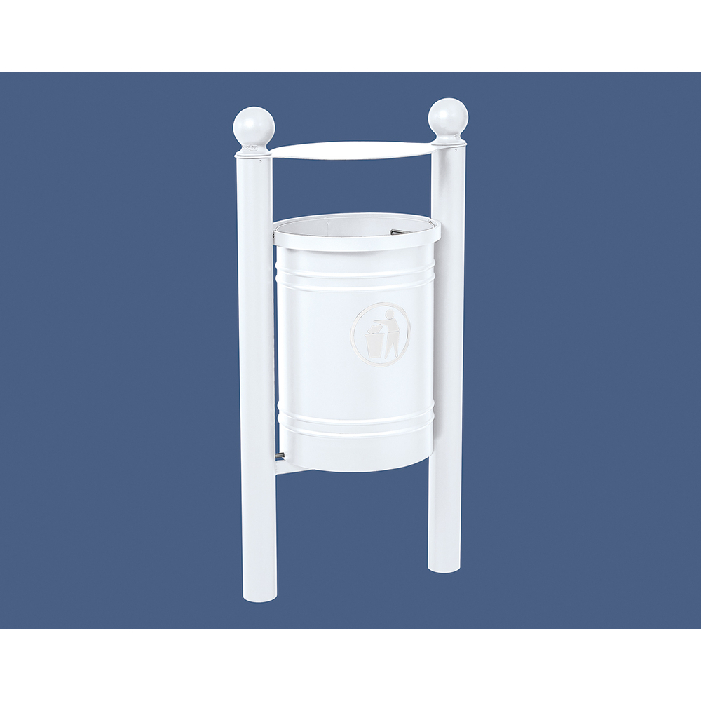 Corbeille Saintonge Boule 40 litres RAL9010 - seau intérieur - PROCITY - 208227.9010