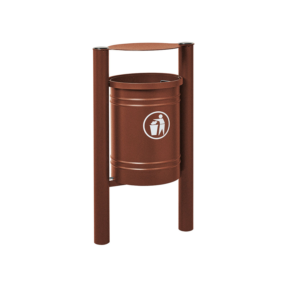 Corbeille Saintonge Inox brossé 40 litres Aspect Corten - seau intérieur - PROCITY - 208233.S025