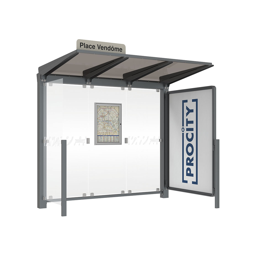 Station bus Venise Aspect Corten - 2500 mm - une vitrine 200...