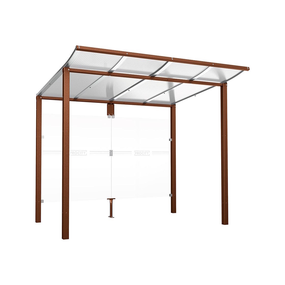 Station bus Modulo Aspect Corten - 2500 mm - Sans bardage la...
