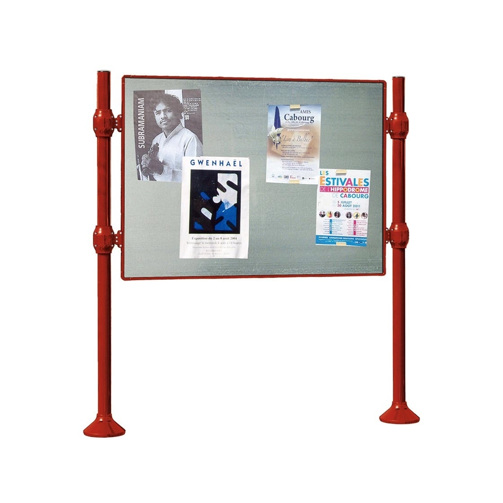 Panneau d'affichage libre Inox brossé RAL3004 - 1225x1670 - Module initial - Sans bandeau-titre - PROCITY - 591079.3004