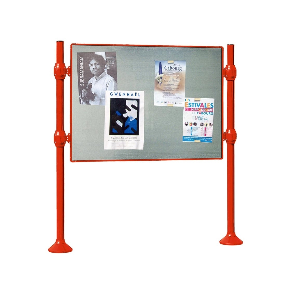 Panneau d'affichage libre Inox brossé RAL3020 - 1225x1670 - Module initial - Sans bandeau-titre - PROCITY - 591079.3020