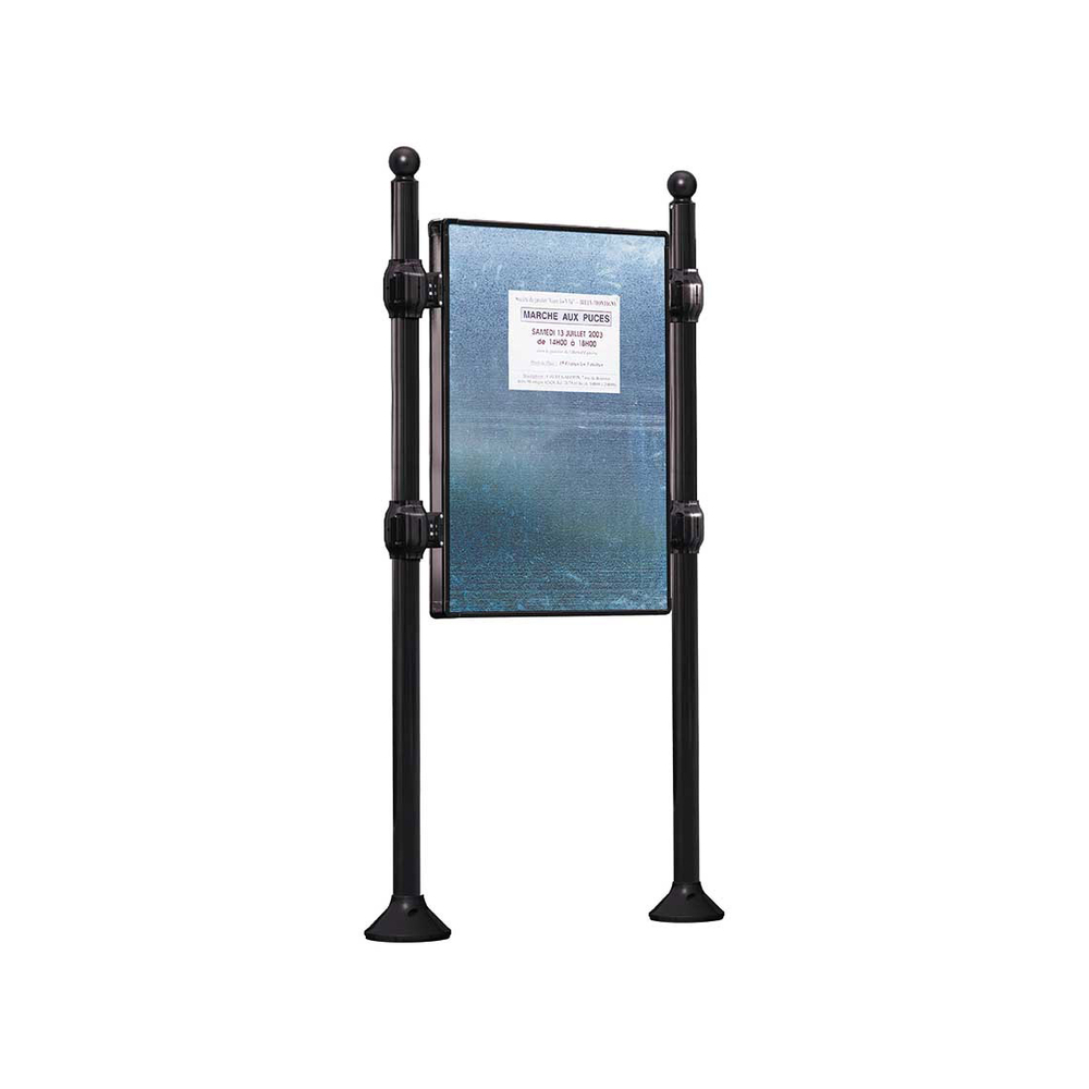 Panneau d'affichage libre Boule RAL9005 - 1670x1225 - Module initial - Sans bandeau-titre - PROCITY - 591102.9005