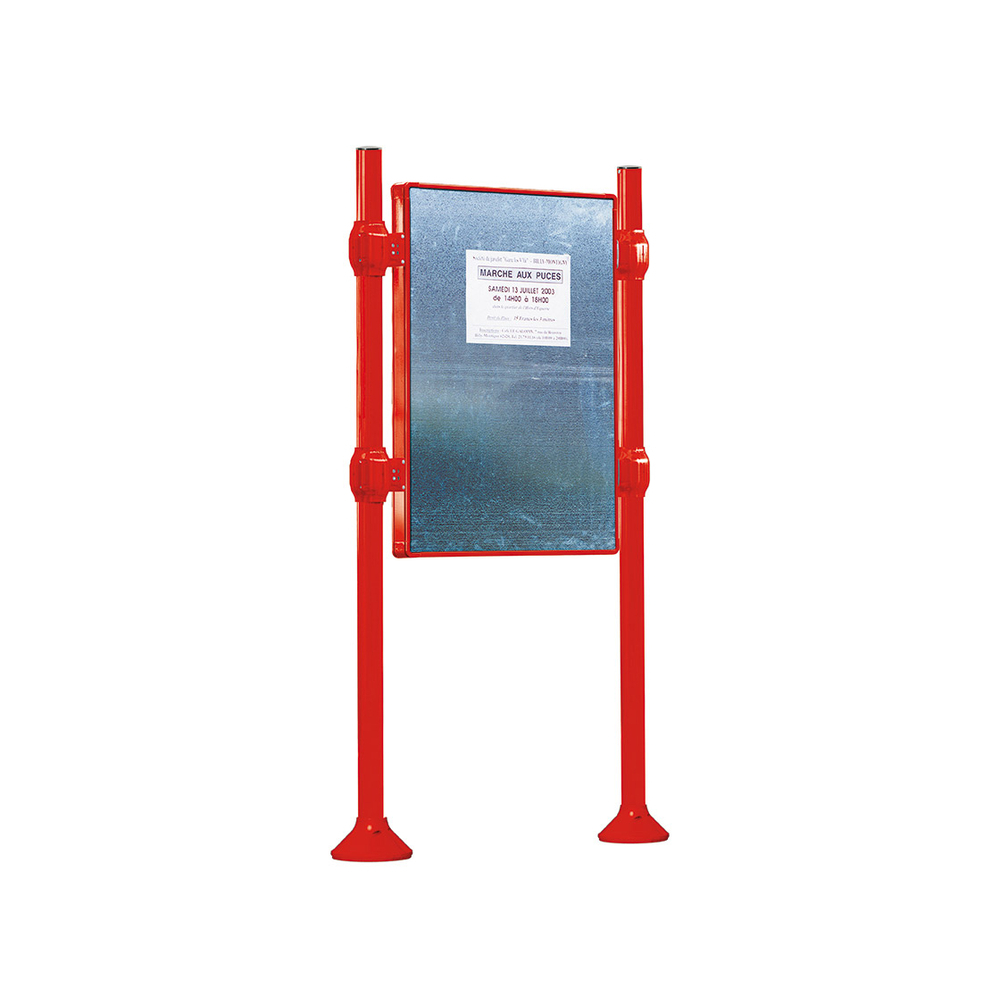 Panneau d'affichage libre Inox brossé RAL3020 - 1670x1225 - Module initial - Sans bandeau-titre - PROCITY - 591109.3020