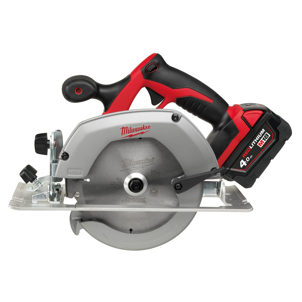 Scie Circulaire MILWAUKEE 18V 4,0Ah livrée avec deux batteries et chargeur en coffret HD18 CS-402B - 4933441400