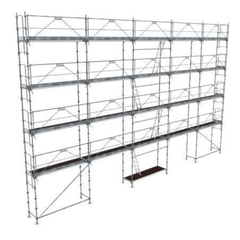Echafaudage ALU fixe R200 160 m² RECORD PREMIUM garde-corps SECURIT’UP + planchers alu/bois - TUBESCA - 0P000638