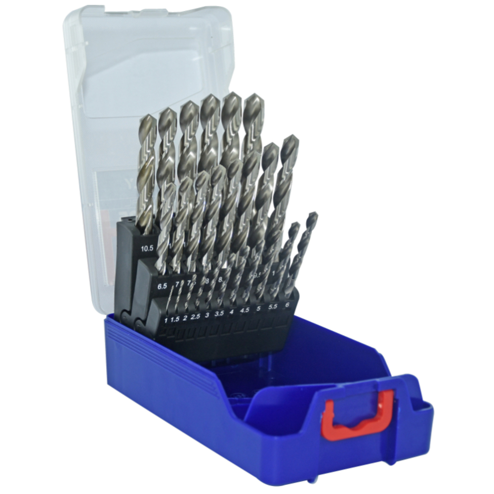 25 forets métaux CUTINOX HSSE5% cobalt 4 faces Ø 1 à 13mm par 1/2 PREMIUM TIVOLY - 11455870017