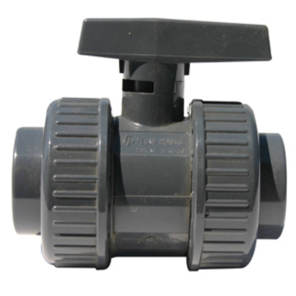 VANNE DOUBLE UNION POIGNEE GRISE PVC BVE FF 3'' - RENSON - 110367