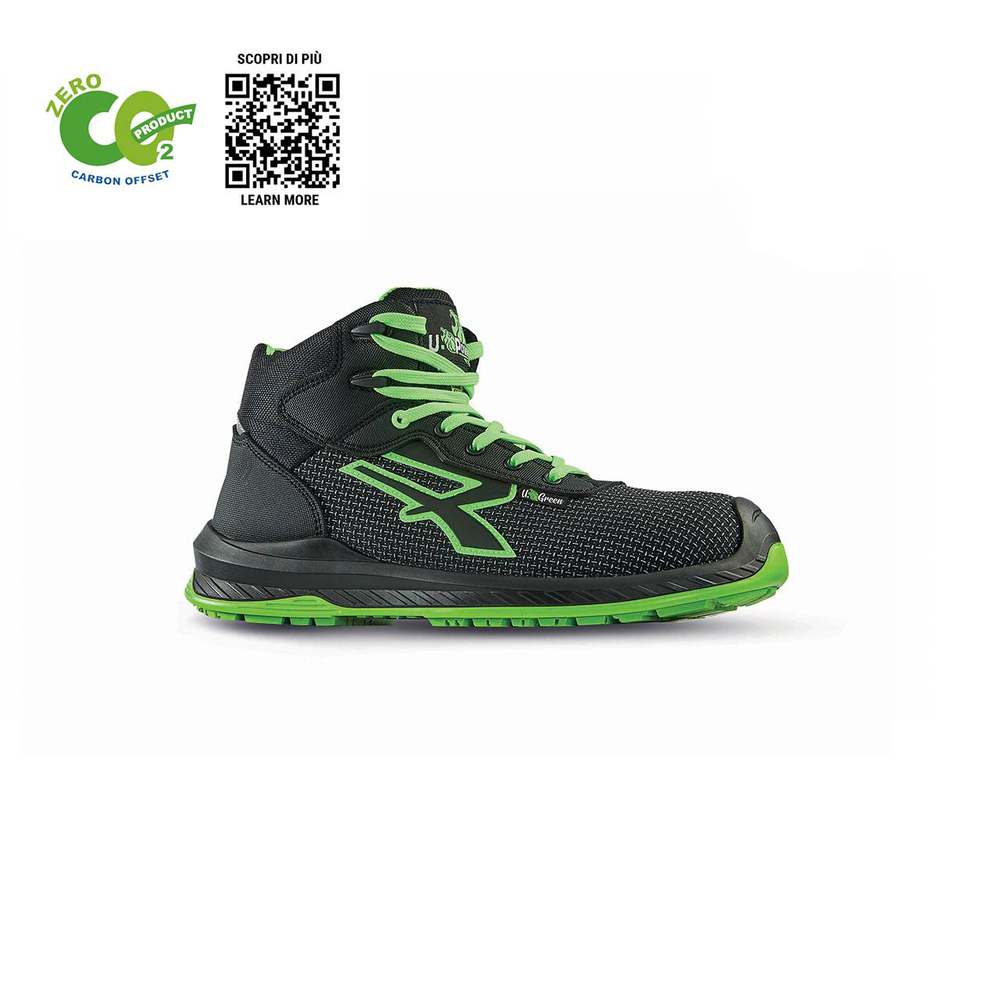 CHAUSSURES HAUTES LAKE UK s ESD S3S CI FO SR NOIR-VERT FLUO - U POWER - RI10334